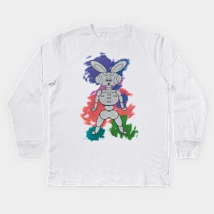 Robot bunny easter Kids Long Sleeve T-Shirt